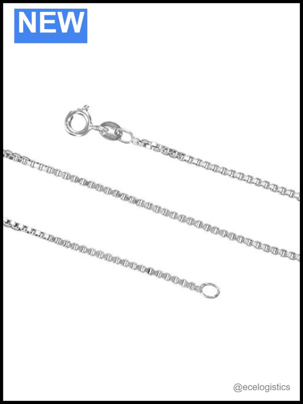 925 Sterling Silver 1.5mm Box Chain Necklace Made in Italy Nickel-Free 22 Inch